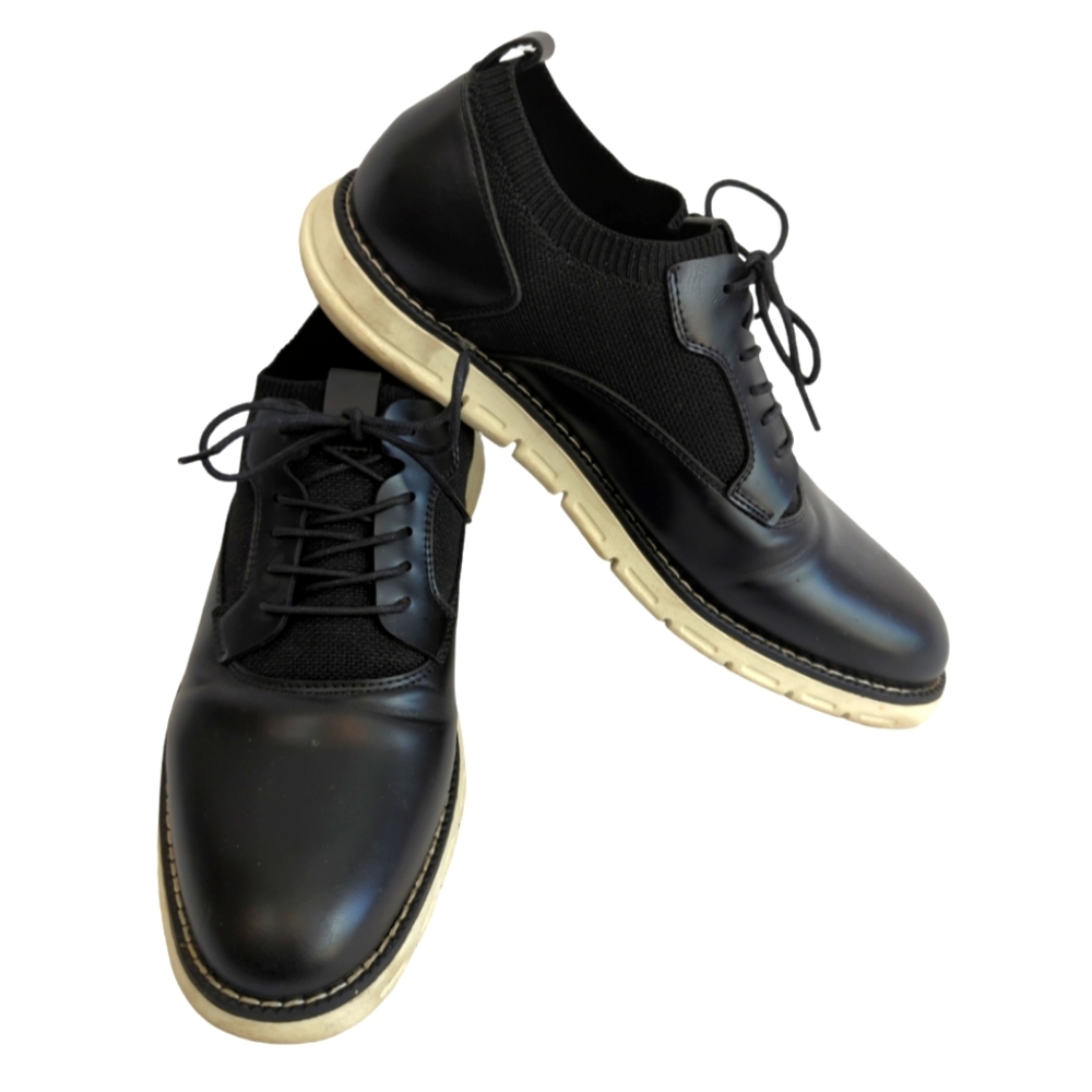 Jitai Meijiana Oxford lace slip-on shoes, black, men's size 11